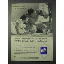 1959 All Detergent Ad - All Your Clothes Wash Freer