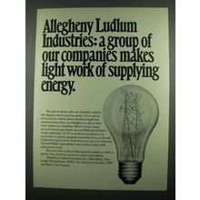 1974 Allegheny Ludlum Industries Ad - Light Work Energy