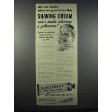 1945 Listerine Shaving Cream Ad - Are We Wacky