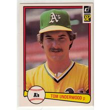 1982 Donruss baseball card 323 Tom Underwood