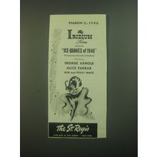 1946 The St. Regis Iridium Room Ad - The Iridium Room presents Ice-Quakes