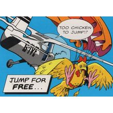 Cancer Research Hen Parachute Bird Jump Advertising Postcard