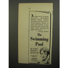 1952 Rinehart Book Ad - The Swimming Pool by Mary Roberts Rinehart