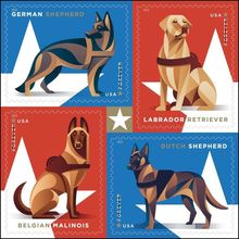 Military Working Dogs Sheet of 20 Current Rate Stamps Scott 5408b