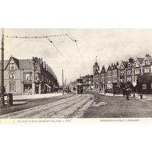 St Marys Row Moseley Village Birmingham in 1900 Rare Photo Postcard