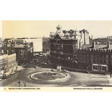 Broad Street Birmingham Transport Roundabout in 1962 Rare Photo Postcard