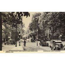 Yardley Wood Road Junction Wake Green Road in WW2 Moseley Birmingham RPC Postcar