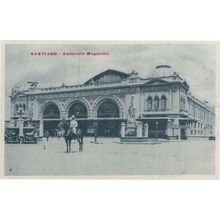 Mounted Police at Santiago Estacion Mapocho Chile Old Postcard