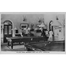 Billiard Room Bronson's West End Hotel Bombay India Old RPC Postcard