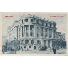 Santiago Club De La Union Chile Antique Street Transport Rare Old Postcard