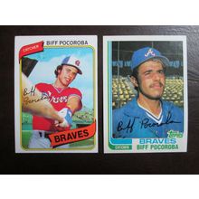 Two (2) Biff Pocoroba Baseball Cards - See Pictures and Description Below