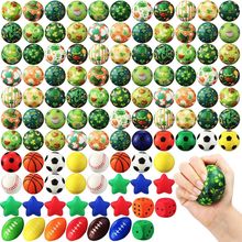 108 Pcs St. Patrick'S Day Stress Balls Bulk Shamrock Clover Green Sport Balls Sq