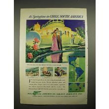 1940 Pan American Grace Airways Ad - Chile, S. America