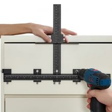 Cabinet Hardware Jig, Aluminum Alloy Cabinet Handle Jig with Center Punch, A...