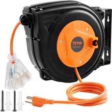 Retractable Extension Cord Reel, 30 FT, Heavy Duty 16AWG/3C SJTOW Power Cord...