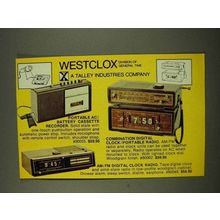 1973 Westclox Ad - AC/Battery Cassette Recorder #80055