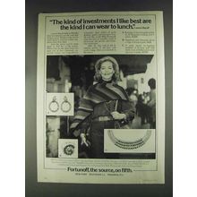 1979 Fortunoff Jewelry Ad - Lauren Bacall - investments