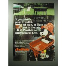 1978 Plasti-Kote Paint Ad - Leave it Out in the Rain
