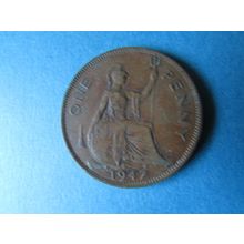 1947 GEORGE VI ONE PENNY. J