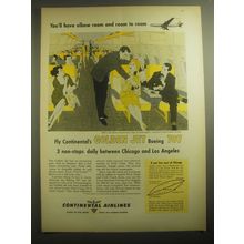 1959 Continental Airlines Ad - You'll have elbow room and room to roam