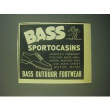 1945 Bass Sportocasins Shoes Ad - Bass outdoor footwear