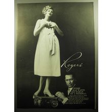 1958 Rogers Night Shift Ad - Every man wants his woman on a pedestal