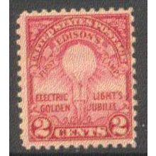 655 2c Edison's First Lamp Barely Clears MNH Q0722