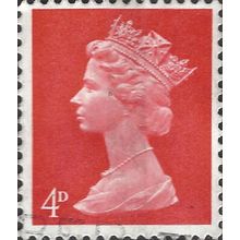 GB, Queen Elizabeth II, Machin, red 1969, 4d, #2