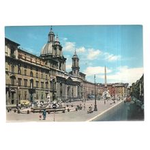 NAVONA SQUARE, ROME, ITALY unused vintage postcard =