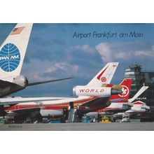 Frankfurt AM Main PanAm Plane German Airport Postcard