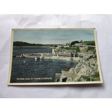 BATHING POOL AT TINSIDE, PLYMOUTH, DEVON used postcard by Valentine 1959 pm #