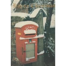 Postbox Pillar Box At Thorpe Basset Yorkshire Christmas Postcard