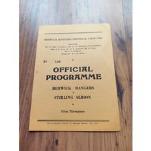 1963/64 Berwick Rangers vs Stirling Albion, 12/10/1963 Scottish Div 2 *FREE P&P