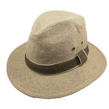 100% Natural Jute With Vegan Leather Hatband by Dorfman Pacific Size M