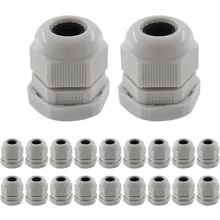 20 Pack NPT 1/2 Cable Glands Grey Cord Grips Nylon Strain Relief Wire Glands Wat