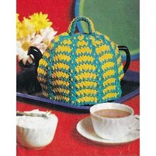 Vintage Crochet Tea Cosy Pattern Patons #8006 Teatime in Waves + Sparkle Muff