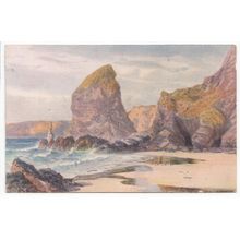 At Bedruthan Steps Cornwall Art Postcard