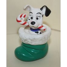 1996 McDonalds Disney's 101 Dalmatians Dog in Green Stocking