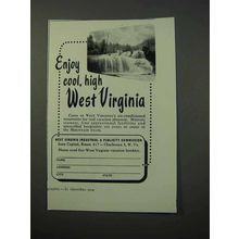 1952 West Virginia Tourism Ad - Enjoy Cool, High