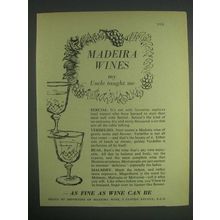 1959 Madeira Wines Ad - Madeira Wines my Uncle taught me