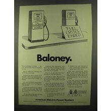 1974 American Electric Power Ad - Baloney