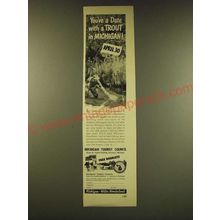 1949 Michigan Tourism Ad - You've a date with a trout in Michigan! April 30