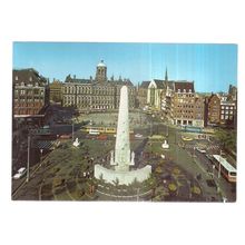 THE DAM NATIONAL MONUMENT, AMSTERDAM, HOLLAND unused vintage postcard =