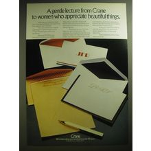 1974 Crane Stationery Ad - A gentle lecture from Crane to women who appreciate