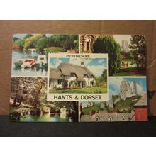 PICTURESQUE HANTS & DORSET multiview used postcard Colourmaster =