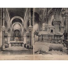 Albert Somme Great Altar Of The Basilica Large Folding WW1 Postcard