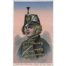 Hoch Does Vaterland Military Girl Child German PB Postcard