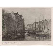 Hamburg Ships German 1888 Painting Real Photo Postcard