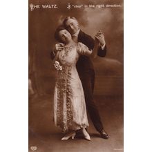 The Waltz A Step Dance Ballroom Antique Glamour Real Photo Postcard