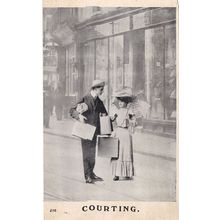 Courting With Cigarette In Mouth Smoking Real Photo Postcard